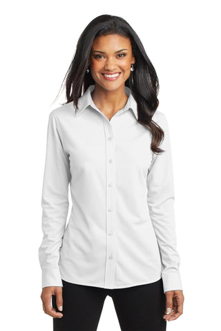 Port Authority Ladies Dimension Knit Dress Shirt (White)