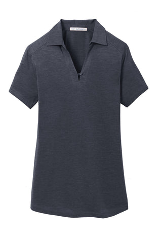 Port Authority Ladies Digi Heather Performance Polo (Dark Grey)