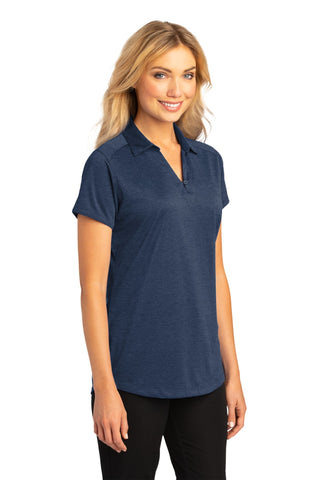 Port Authority Ladies Digi Heather Performance Polo (Dress Blue Navy)