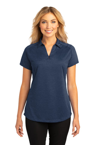 Port Authority Ladies Digi Heather Performance Polo (Dress Blue Navy)