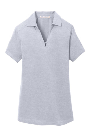 Port Authority Ladies Digi Heather Performance Polo (Light Grey)