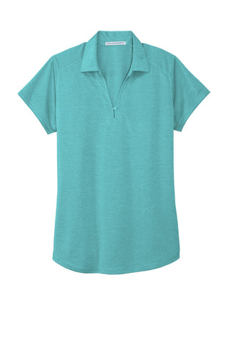 Port Authority Ladies Digi Heather Performance Polo (Maui Blue)