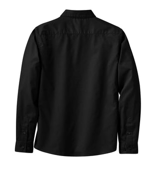 Port Authority Ladies Long Sleeve Easy Care Shirt (Black/ Light Stone)