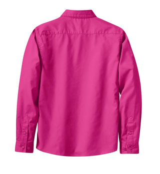 Port Authority Ladies Long Sleeve Easy Care Shirt (Tropical Pink)