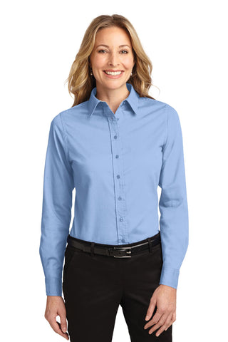 Port Authority Ladies Long Sleeve Easy Care Shirt (Light Blue/ Light Stone)