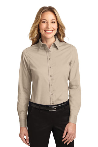 Port Authority Ladies Long Sleeve Easy Care Shirt (Stone)