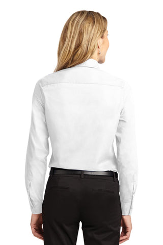 Port Authority Ladies Long Sleeve Easy Care Shirt (White/ Light Stone)