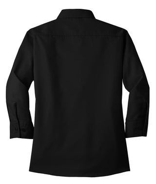 Port Authority Ladies 3/4-Sleeve Easy Care Shirt (Black)