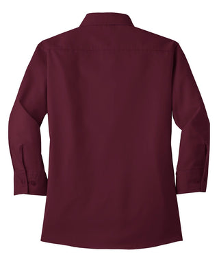 Port Authority Ladies 3/4-Sleeve Easy Care Shirt (Burgundy)