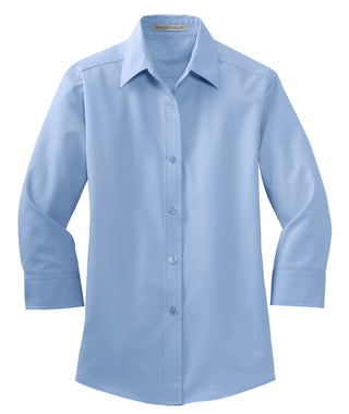 Port Authority Ladies 3/4-Sleeve Easy Care Shirt (Light Blue)