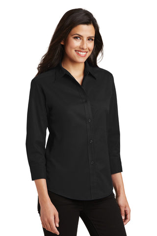 Port Authority Ladies 3/4-Sleeve Easy Care Shirt (Black)