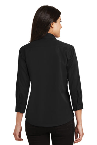 Port Authority Ladies 3/4-Sleeve Easy Care Shirt (Black)