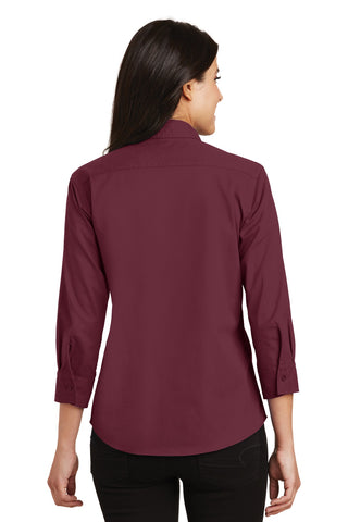 Port Authority Ladies 3/4-Sleeve Easy Care Shirt (Burgundy)