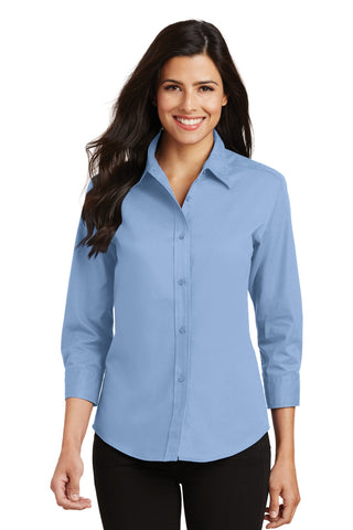 Port Authority Ladies 3/4-Sleeve Easy Care Shirt (Light Blue)