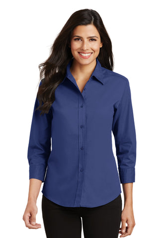 Port Authority Ladies 3/4-Sleeve Easy Care Shirt (Mediterranean Blue)