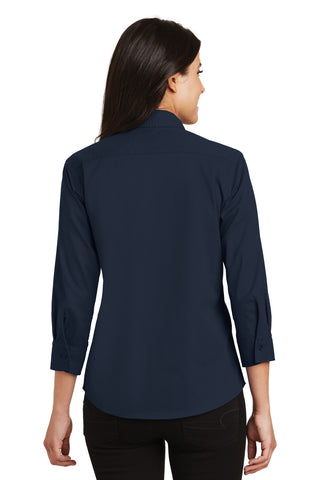 Port Authority Ladies 3/4-Sleeve Easy Care Shirt (Navy)