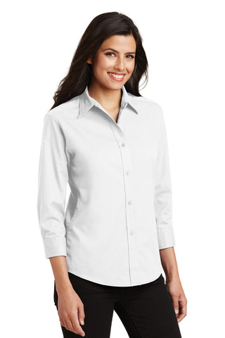 Port Authority Ladies 3/4-Sleeve Easy Care Shirt (White)