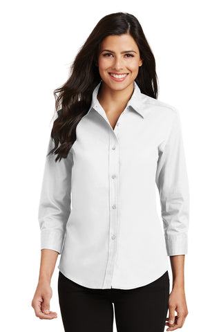 Port Authority Ladies 3/4-Sleeve Easy Care Shirt (White)