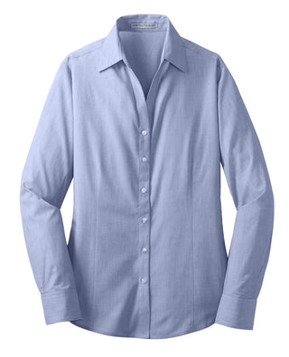 Port Authority Ladies Crosshatch Easy Care Shirt (Chambray Blue)