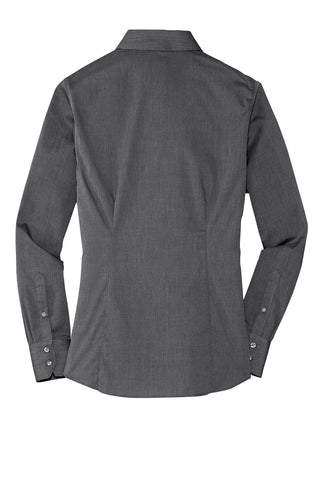 Port Authority Ladies Crosshatch Easy Care Shirt (Soft Black)