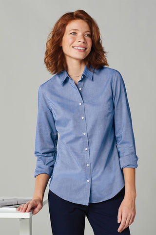 Port Authority Ladies SuperPro Oxford Shirt (Navy)