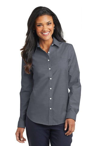 Port Authority Ladies SuperPro Oxford Shirt (Black)