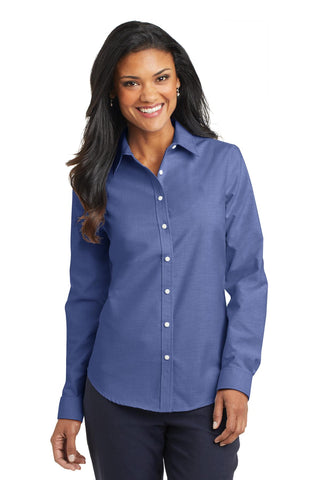 Port Authority Ladies SuperPro Oxford Shirt (Navy)