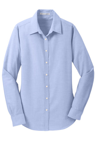 Port Authority Ladies SuperPro Oxford Shirt (Oxford Blue)