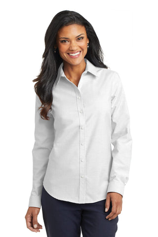 Port Authority Ladies SuperPro Oxford Shirt (White)