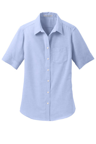 Port Authority Ladies Short Sleeve SuperPro Oxford Shirt (Oxford Blue)