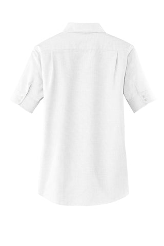 Port Authority Ladies Short Sleeve SuperPro Oxford Shirt (White)