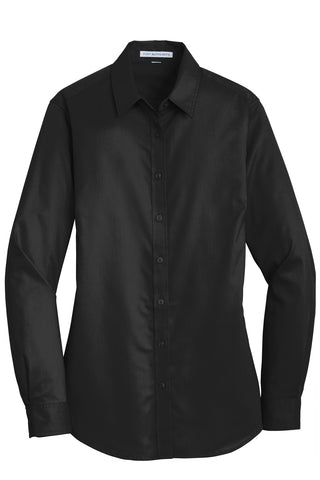 Port Authority Ladies SuperPro Twill Shirt (Black)