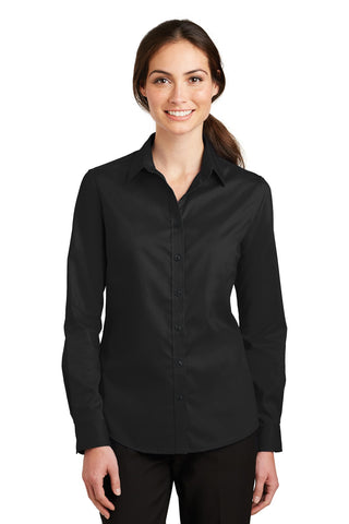 Port Authority Ladies SuperPro Twill Shirt (Black)