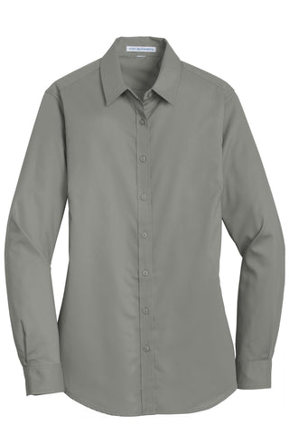 Port Authority Ladies SuperPro Twill Shirt (Monument Grey)