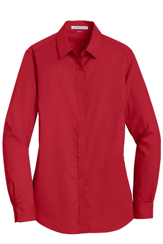 Port Authority Ladies SuperPro Twill Shirt (Rich Red)