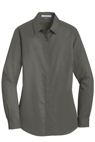 Port Authority Ladies SuperPro Twill Shirt (Sterling Grey)