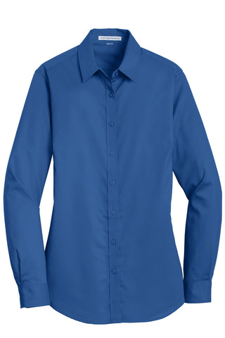 Port Authority Ladies SuperPro Twill Shirt (True Blue)