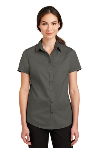 Port Authority Ladies Short Sleeve SuperPro Twill Shirt (Sterling Grey)