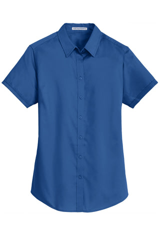 Port Authority Ladies Short Sleeve SuperPro Twill Shirt (True Blue)