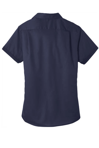 Port Authority Ladies Short Sleeve SuperPro Twill Shirt (True Navy)