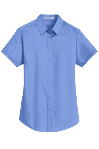 Port Authority Ladies Short Sleeve SuperPro Twill Shirt (Ultramarine Blue)