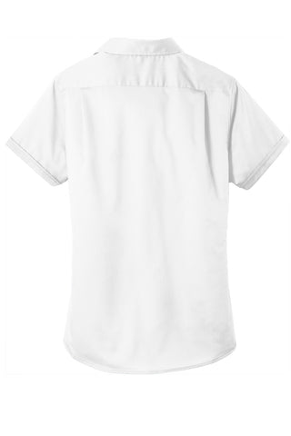 Port Authority Ladies Short Sleeve SuperPro Twill Shirt (White)