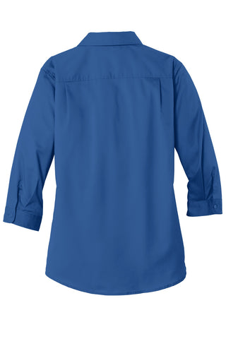 Port Authority Ladies 3/4-Sleeve SuperPro Twill Shirt (True Blue)