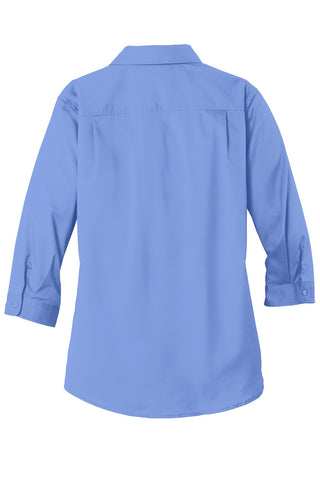 Port Authority Ladies 3/4-Sleeve SuperPro Twill Shirt (Ultramarine Blue)