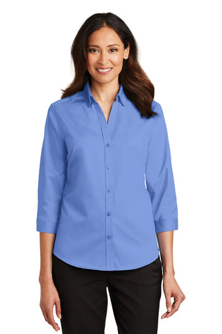 Port Authority Ladies 3/4-Sleeve SuperPro Twill Shirt (Ultramarine Blue)