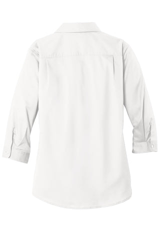 Port Authority Ladies 3/4-Sleeve SuperPro Twill Shirt (White)