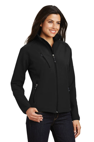 Port Authority Ladies Textured Soft Shell Jacket (Black)