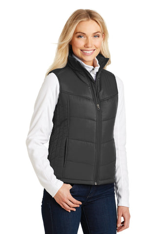 Port Authority Ladies Puffy Vest (Black/ Black)