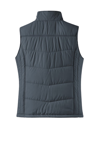 Port Authority Ladies Puffy Vest (Dark Slate/ Black)