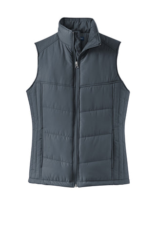 Port Authority Ladies Puffy Vest (Dark Slate/ Black)